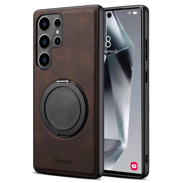 DENIOR - DENIOR Samsung Galaxy S24 Ultra Magnetiskt Fodral Konstläder - Brun