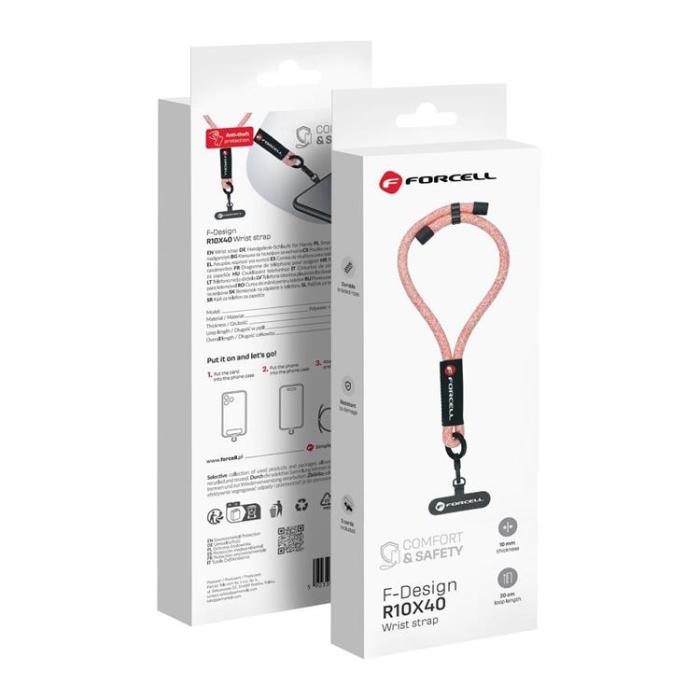Forcell - Forcell Handled Mobilrem Lanyard med Justerbar Längd - Rosa