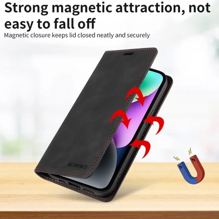 BETOPNICE - Betopnice iPhone 17 Plånboksfodral Magnetic RFID Blocking - Svart
