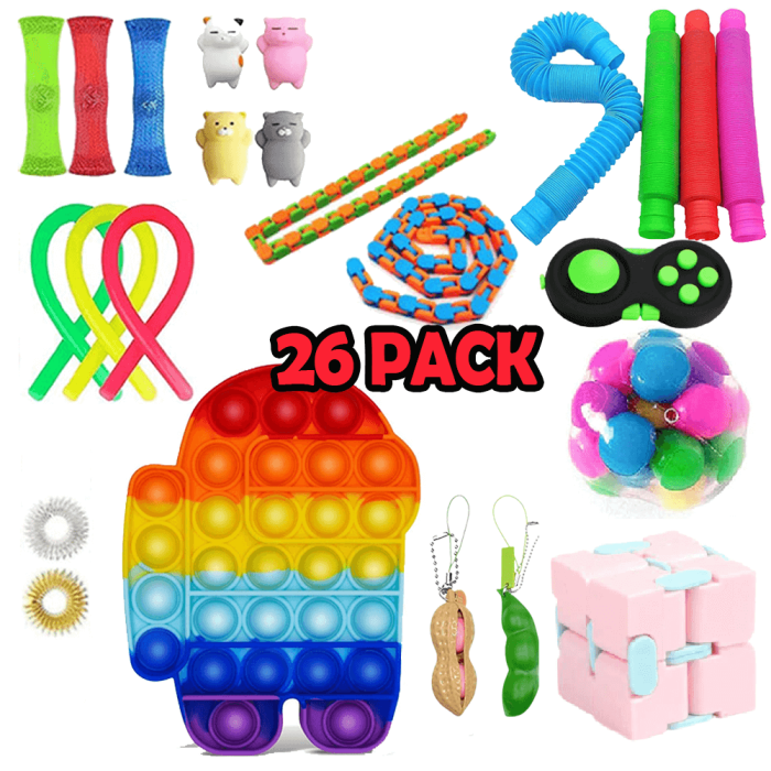 Adventskalender - Adventskalender 2023 - 26 Pack Fidget Pop it Toys för Vuxna & Barn