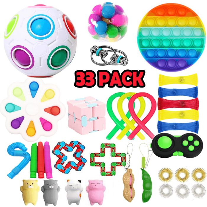 Adventskalender - Adventskalender 2023 - 33 Pack Fidget Pop it Toys för Vuxna & Barn