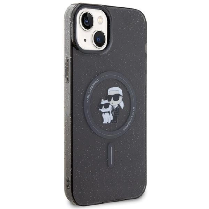 KARL LAGERFELD - KARL LAGERFELD iPhone 15 Plus Mobilskal Magsafe Glitter - Svart