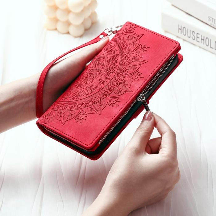 OEM - Samsung Galaxy S26 Plånboksfodral Mandala Blommönster Konstläder - Rosa
