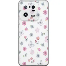 Gustaf - Mobilskal till Xiaomi 13 Pro med Blommor och fj&auml;rillar