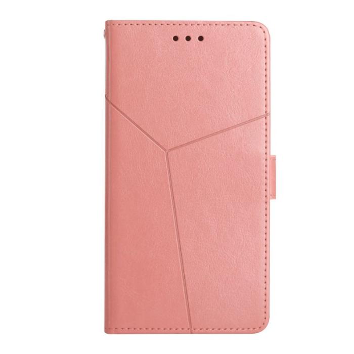 OEM - Mobilskal till Samsung Galaxy S26 Y-formade Linjer Prägling KonstLäder - Rosa