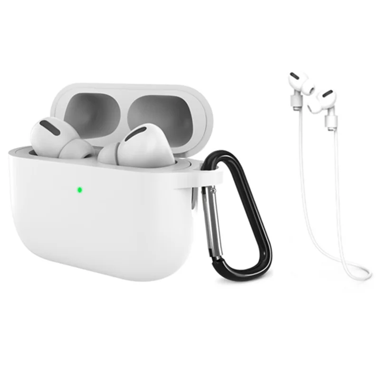 Airpods Pro 3 Mobilskal Silikon med Anti-förlorad Rem (Vit) | 2353 | AlltMobil