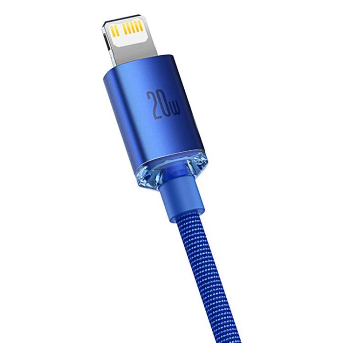 BASEUS - Baseus Crystal USB-C till Lightning kabel 20W 1.2m - Blå
