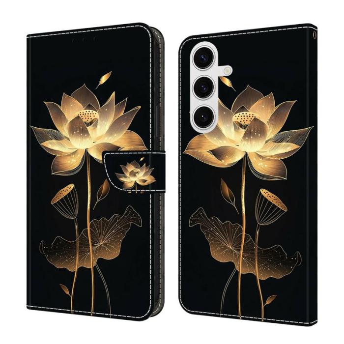 OEM - Plånboksfodral för Samsung Galaxy S26 Fällbart Ställ - Guldtrådad Lotus