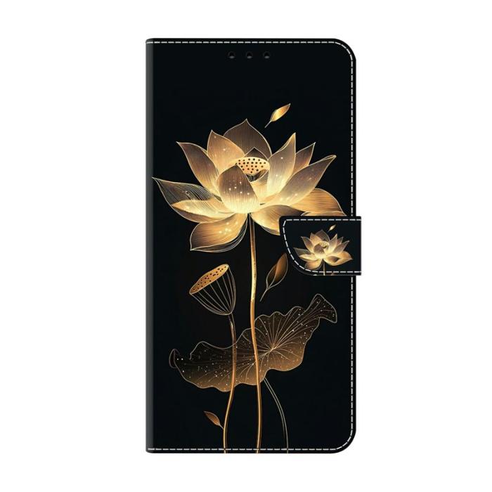 OEM - Plånboksfodral för Samsung Galaxy S26 Fällbart Ställ - Guldtrådad Lotus