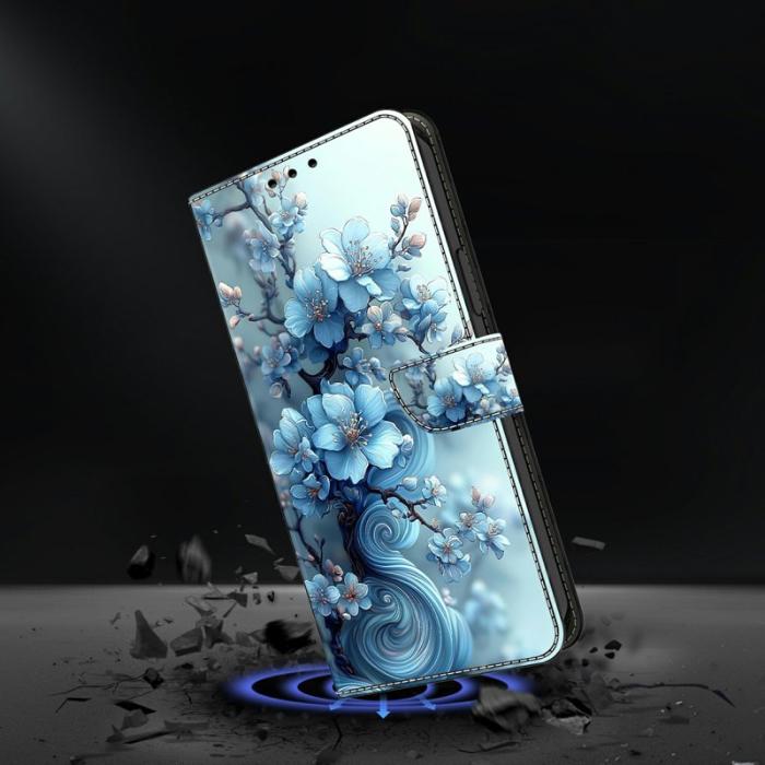 OEM - Plånboksfodral för Samsung Galaxy S26 Fällbart Ställ - Isblå Blomma