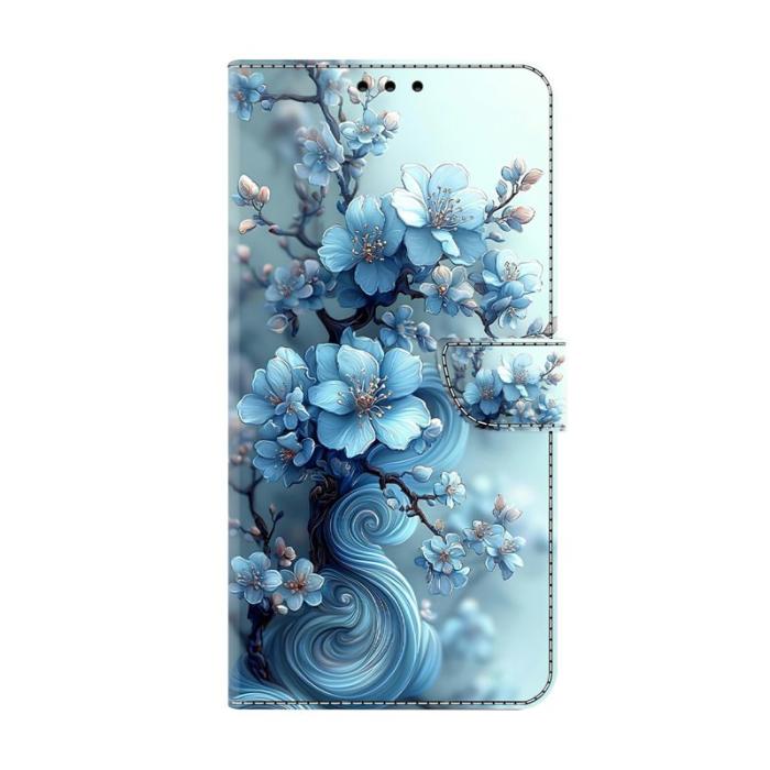 OEM - Plånboksfodral för Samsung Galaxy S26 Fällbart Ställ - Isblå Blomma