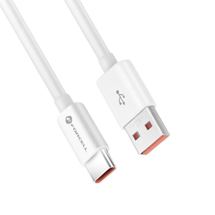 Forcell - FORCELL USB-C till USB-A kabel QC4.0 3A/20V 60W C336 1m vit