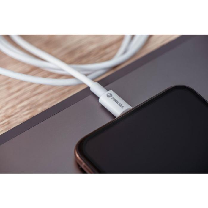 Forcell - FORCELL USB-C till USB-A kabel QC4.0 3A/20V 60W C336 1m vit