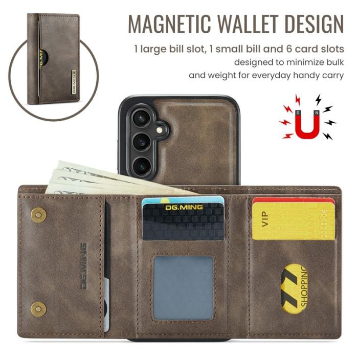 DG.MING - DG.Ming Plånboksfodral för Samsung Galaxy S26 Plus RFID Blocking - Kaffe