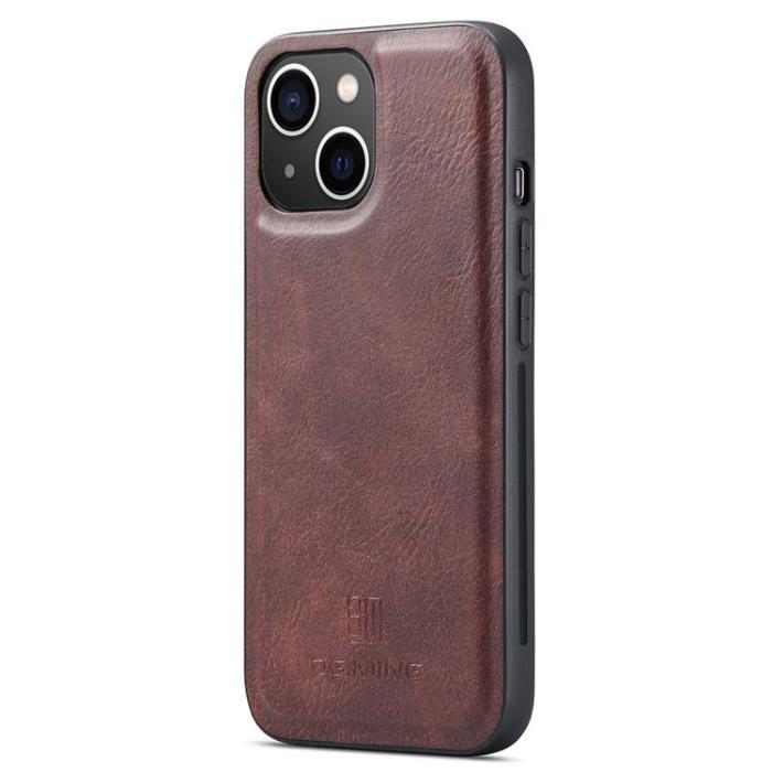 DG.MING - DG.MING iPhone 15 Plus Plånboksfodral Äkta Läder 2in1 - Röd