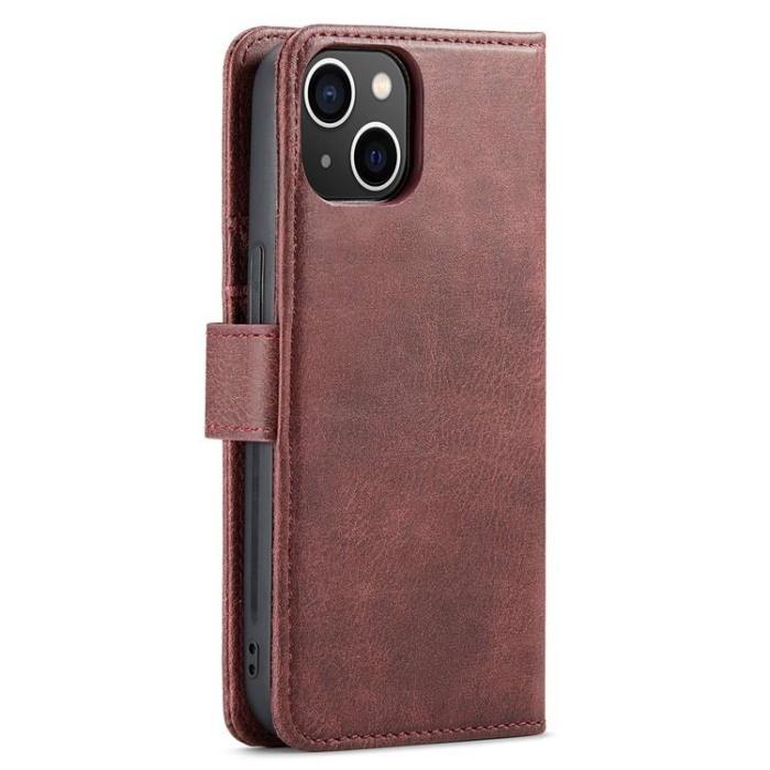 DG.MING - DG.MING iPhone 15 Plus Plånboksfodral Äkta Läder 2in1 - Röd