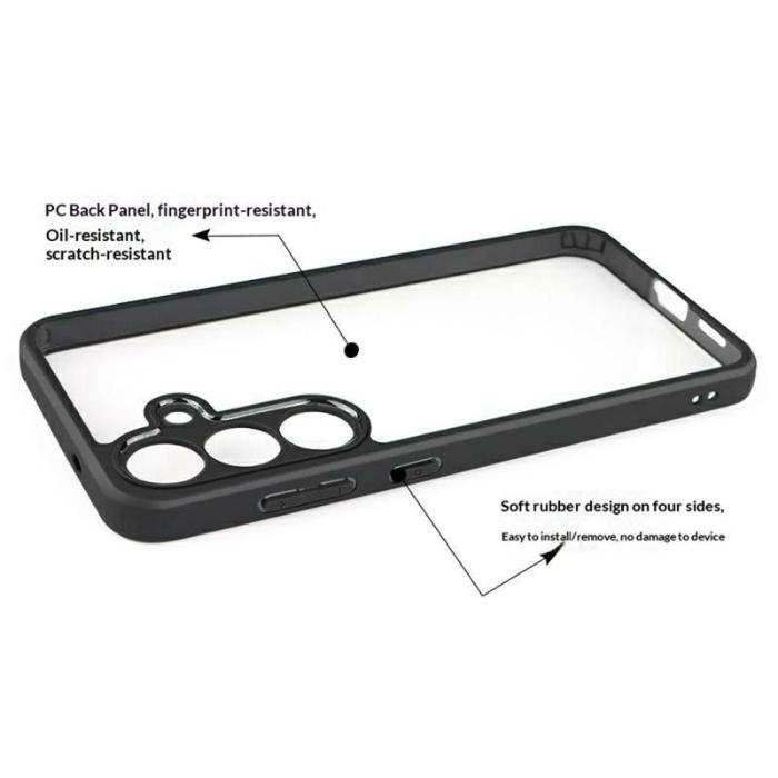 OEM - Mobilskal för Samsung Galaxy S26 Stöttålig PC + TPU - Svart+Transparent