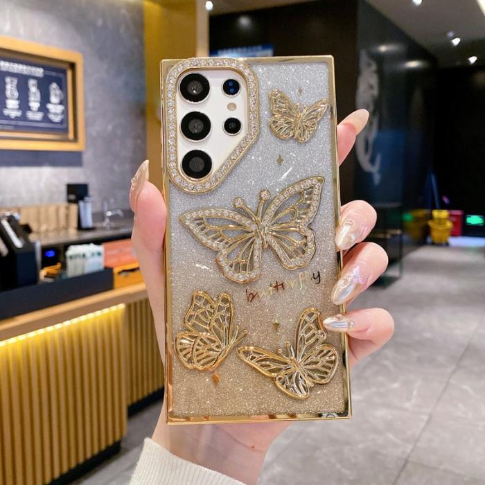 OEM - Mobilskal för Samsung Galaxy S26 Ultra TPU med rhinestones - Guld