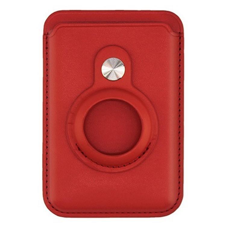 AirTag Magsafe Korthållare MRC054 Läder Magnetic - Röd | 2353 | AlltMobil