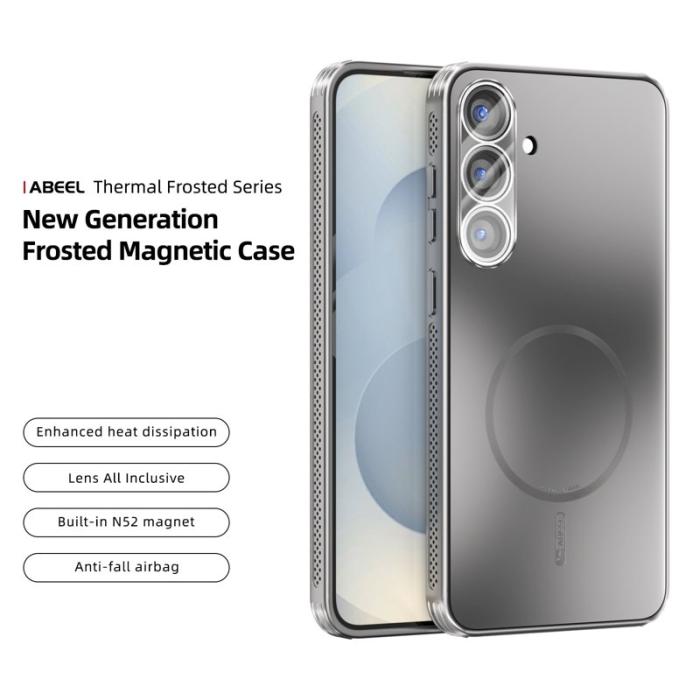 ABEEL - ABEEL Mobilskal till Samsung Galaxy S25 Magnetiskt TPU PC Grå