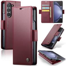 Caseme - CASEME Pl&aring;nboksfodral Konstl&auml;der till Samsung Galaxy Z Fold5 5G - R&ouml;d