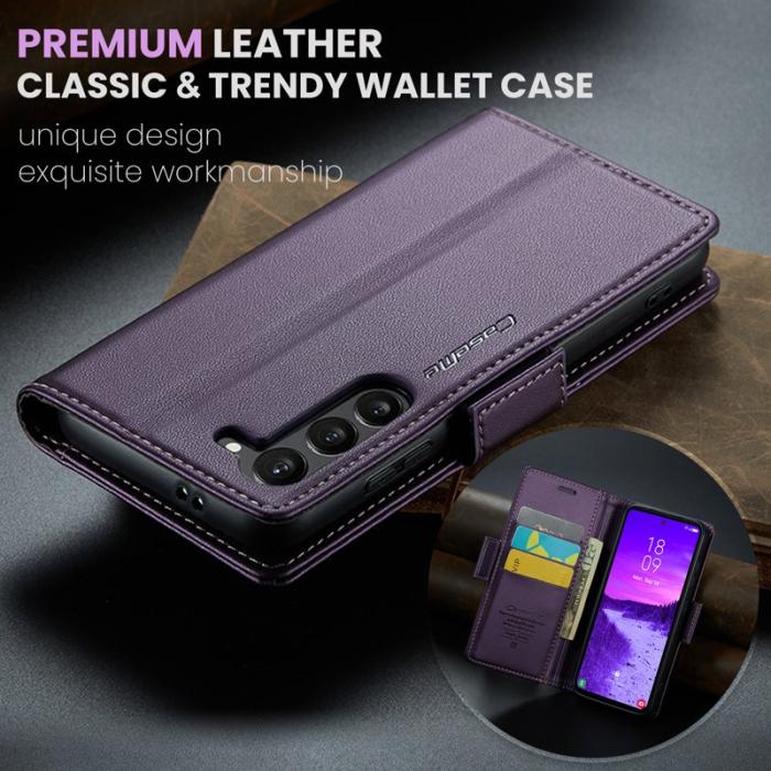 Caseme - CASEME Plånboksfodral Konstläder till Samsung Galaxy S25 - Lila