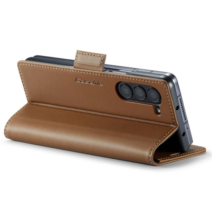 Caseme - CASEME Plånboksfodral Konstläder till Samsung Galaxy Z Fold5 5G - Brun