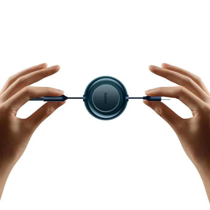 BASEUS - Baseus Retractable 3in1 microUSB/Lightning/Typ-C 3.5A 1.1m - Blå