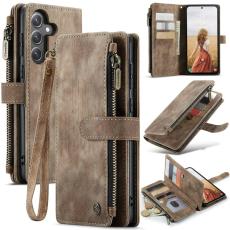 Caseme - CASEME Konstl&auml;der Pl&aring;nboksfodral f&ouml;r Samsung Galaxy S25 FE - Brun