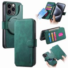 CASENEO - CASENEO MW-03 iPhone 13 Pro Pl&aring;nboksfodral Konstl&auml;der + TPU - Gr&ouml;n