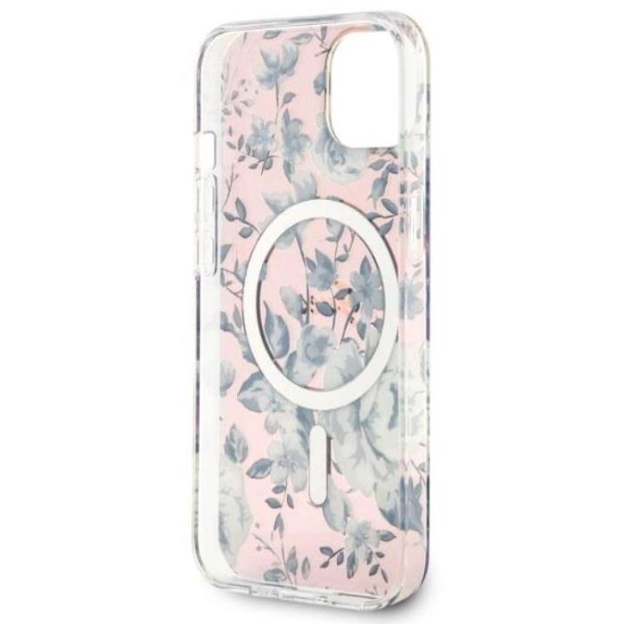 Guess - Guess iPhone 14 Mobilskal MagSafe Flower - Rosa