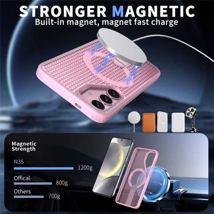 A-One Brand - Mobilskal till Galaxy S25 FE Magsafe Grid Texture