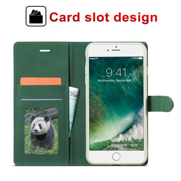 FORWENW - FORWENW F1 Series Plånboksfodral för iPhone 7/8/SE - Konstläder - Grön