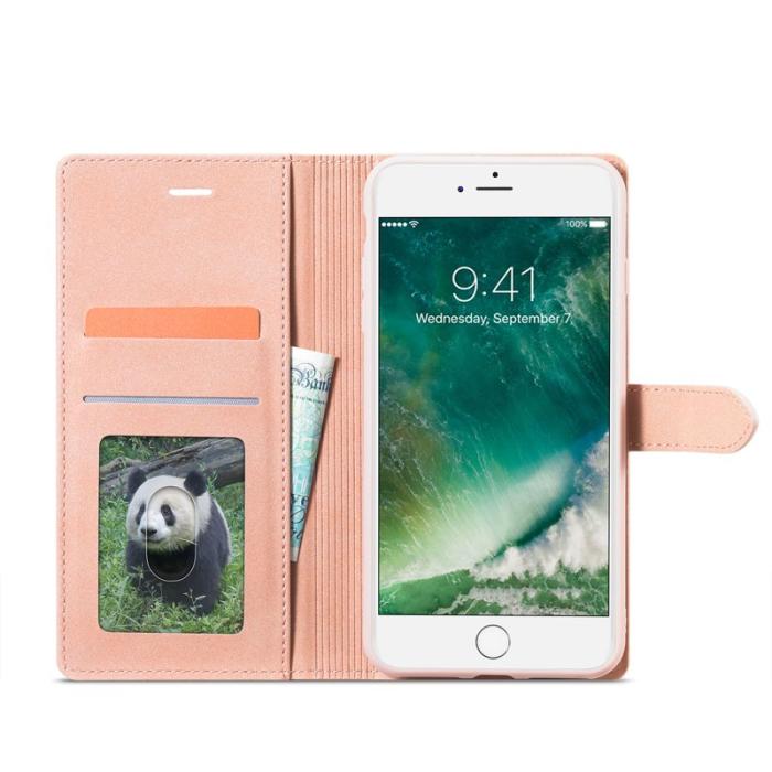 FORWENW - FORWENW F1 Series Plånboksfodral för iPhone 7/8/SE - Konstläder - Roséguld