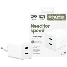 PanzerGlass - Empower by PanzerGlass Snabbladdare 45W 2xUSB-C - Silver