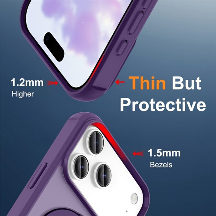 A-One Brand - iPhone 17 Pro Mobilskal MagSafe TPU+PC Kickstand - Lila