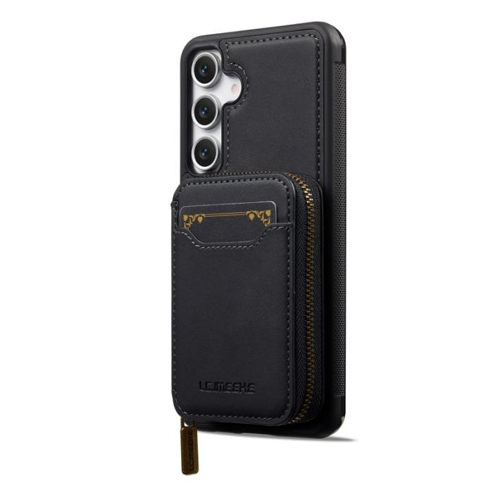 LC.imeeke - LC.IMEEKE L6 för Samsung Galaxy A36 5G Konstläder Plånboksfodral - Svart