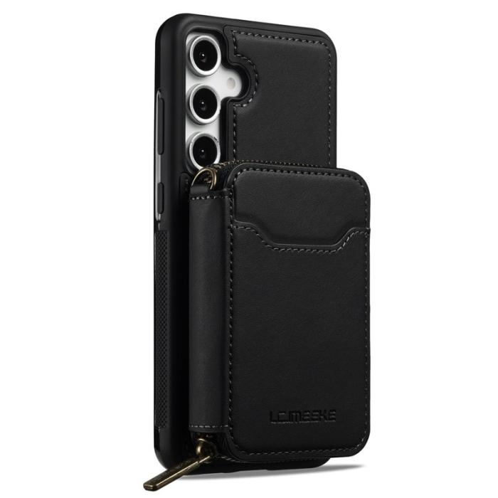 LC.imeeke - LC.IMEEKE L6 för Samsung Galaxy A36 5G Konstläder Plånboksfodral - Svart