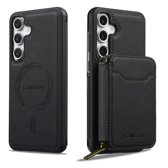 LC.imeeke - LC.IMEEKE L6 för Samsung Galaxy A36 5G Konstläder Plånboksfodral - Svart