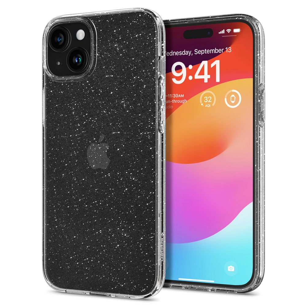 Spigen iPhone 15 Plus Mobilskal Liquid Crystal - Glitter Clear | 2353 | AlltMobil