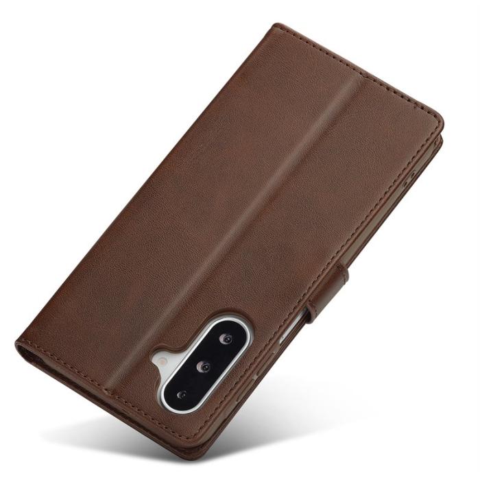 LC.imeeke - LC.IMEEKE Samsung Galaxy A17 Plånboksfodral Konstläder - Brun