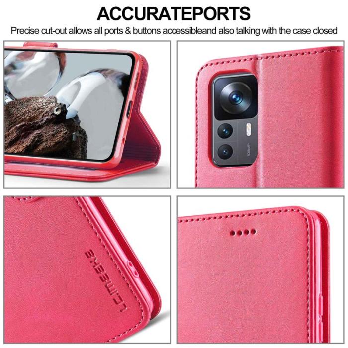 LC.imeeke - LC.IMEEKE Xiaomi 12T 5G Plånboksfodral Konstläder - Rosa