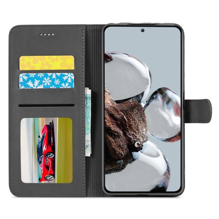 LC.imeeke - LC.IMEEKE Xiaomi 12T 5G Plånboksfodral Konstläder - Svart