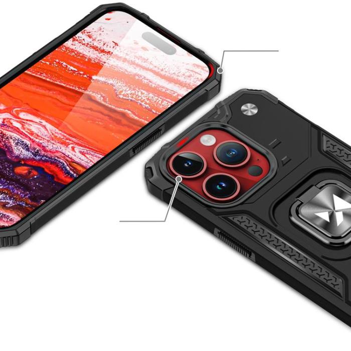 Wozinsky - Wozinsky iPhone 15 Pro Mobilskal Ringhållare - Röd