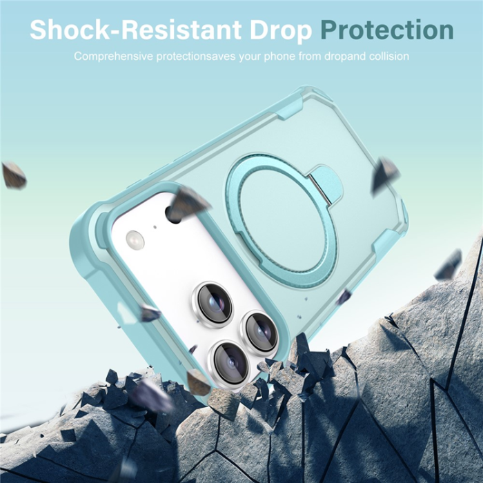 A-One Brand - iPhone 17 Pro Mobilskal MagSafe Kickstand Shockproof - Blå