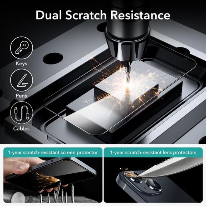 ESR - [2-Pack] ESR iPhone 15 Härdat Glas Skärmskydd
