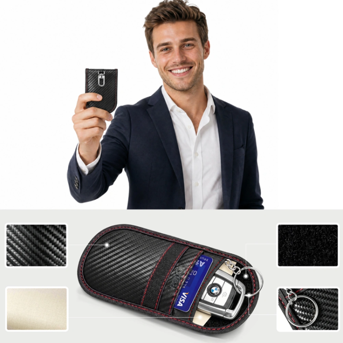 Tech-Protect - Tech-Protect RFID-blockerande nyckelfodral för keyless bilnyckel - Svart/Röd
