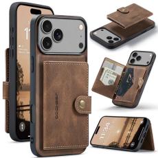 OEM - JEEHOOD iPhone 17 Pro Mobilskal KonstL&auml;der Plast Avtagbar - Brun