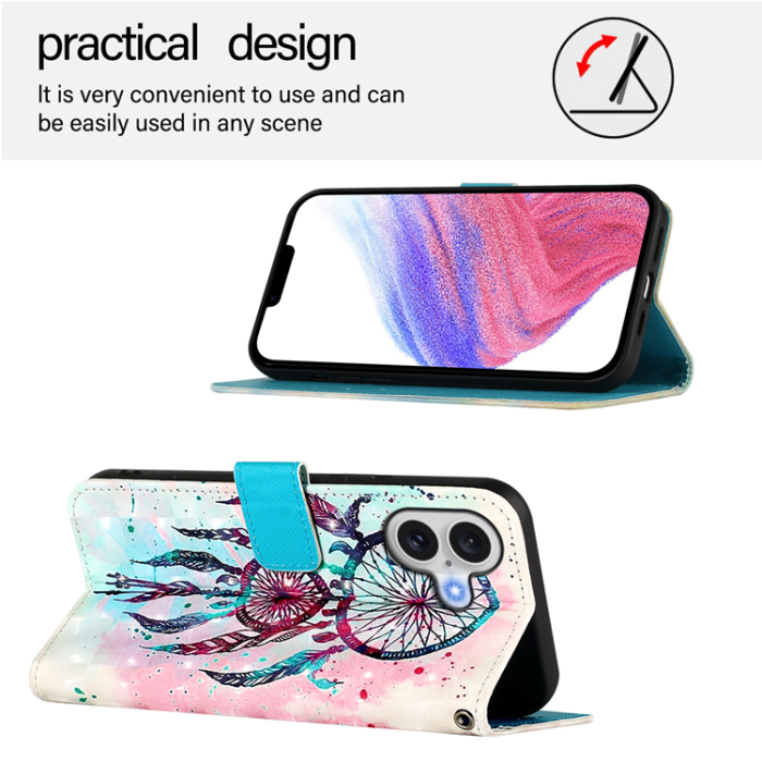 A-One Brand - iPhone 17 Plånboksfodral Printing Pattern Med Strap