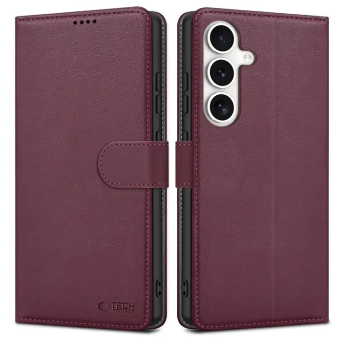 Tech-Protect Galaxy S25 plånboksfodral mulberry